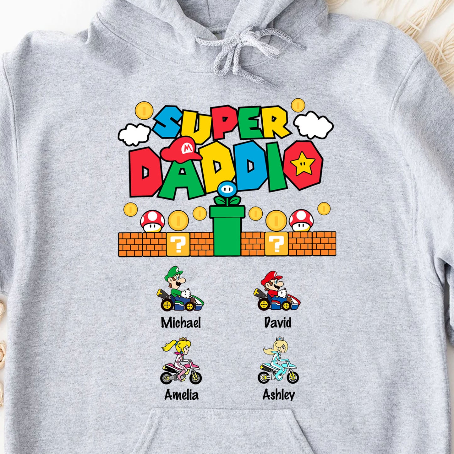 Custom Super Daddio Shirt, Personalized Custom Funny Tee Shirt, Father's Day Bright Shirt, Gift for Dad, Gift for Husband 682248