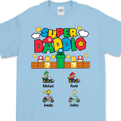 Custom Super Daddio Shirt, Personalized Custom Funny Tee Shirt, Father's Day Bright Shirt, Gift for Dad, Gift for Husband 682248