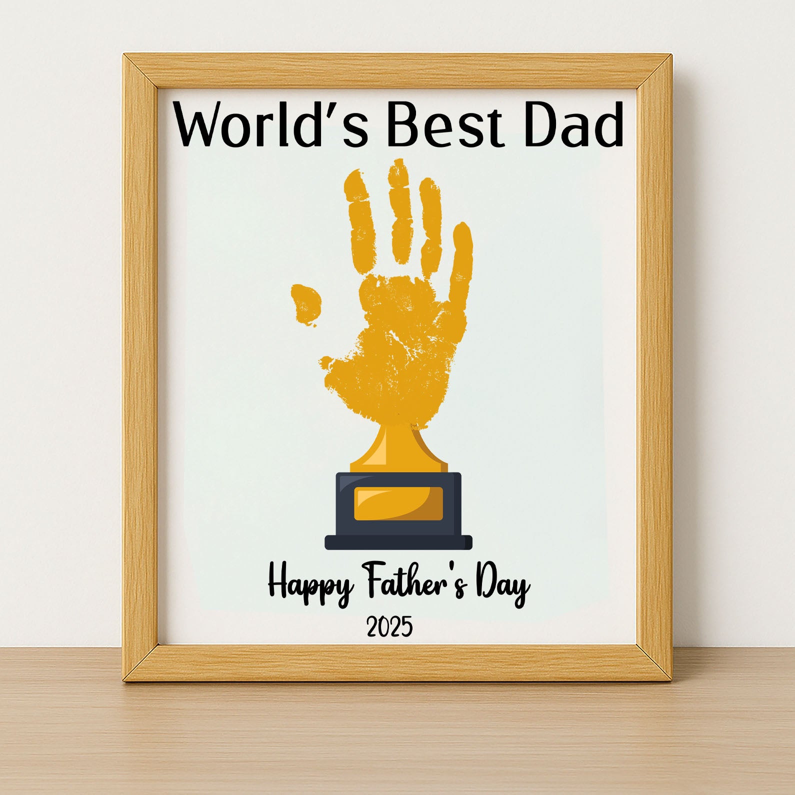 Personalized DIY Handprint Art Frame for Dad, Father's Day Printable ...