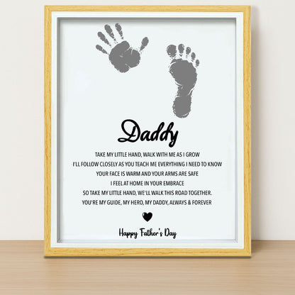Personalized DIY Poem Frame for Dad, Father's Day Handprint Footprint Frame, Special Gift for Dad, Gift for Husband 682269