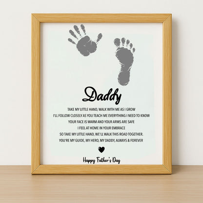 Personalized DIY Poem Frame for Dad, Father's Day Handprint Footprint Frame, Special Gift for Dad, Gift for Husband 682269