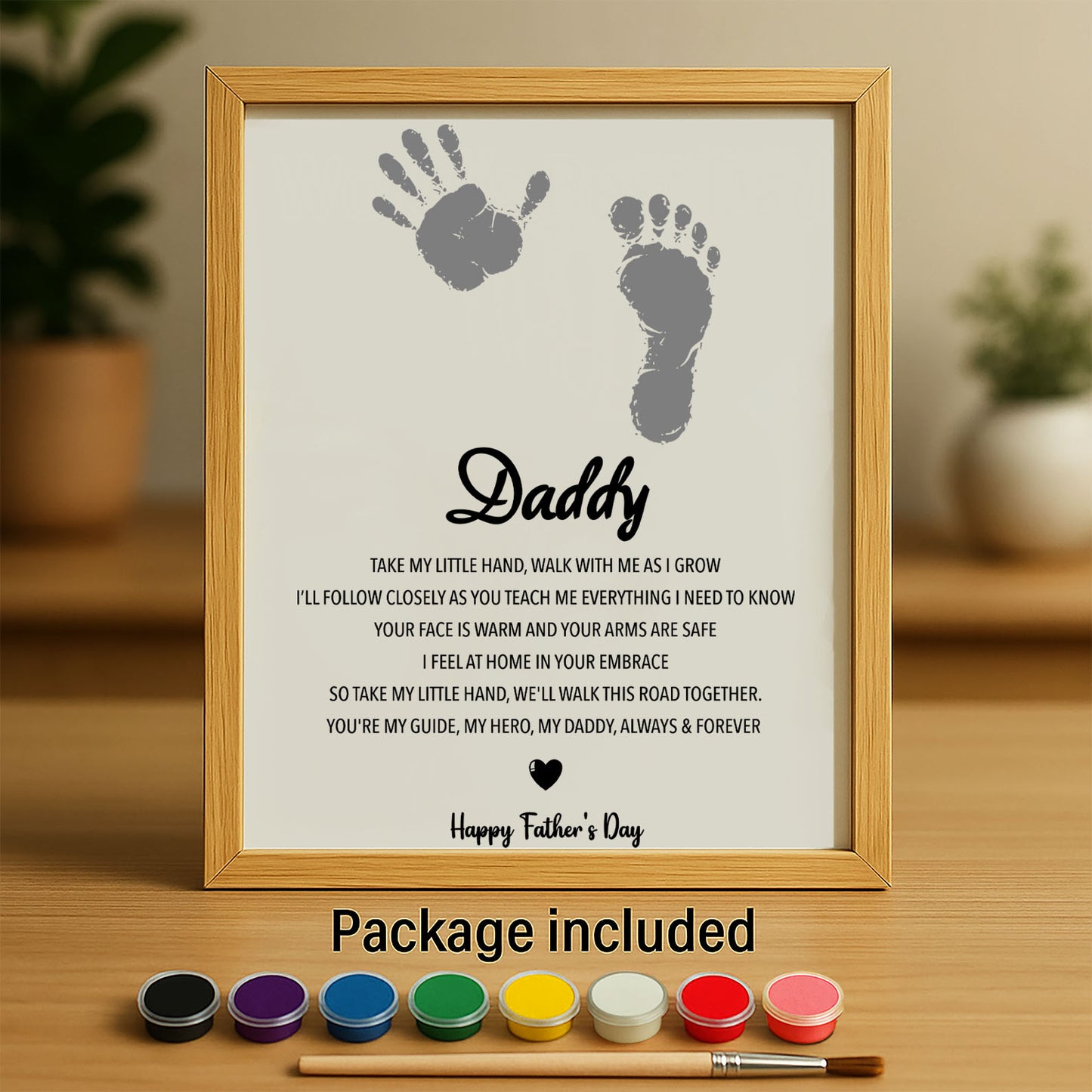 Personalized DIY Poem Frame for Dad, Father's Day Handprint Footprint Frame, Special Gift for Dad, Gift for Husband 682269