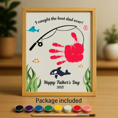 Personalized DIY Frame Fishing Dad, Father's Day Handprint Frame, Special Gift for Dad, Gift for Husband 682286