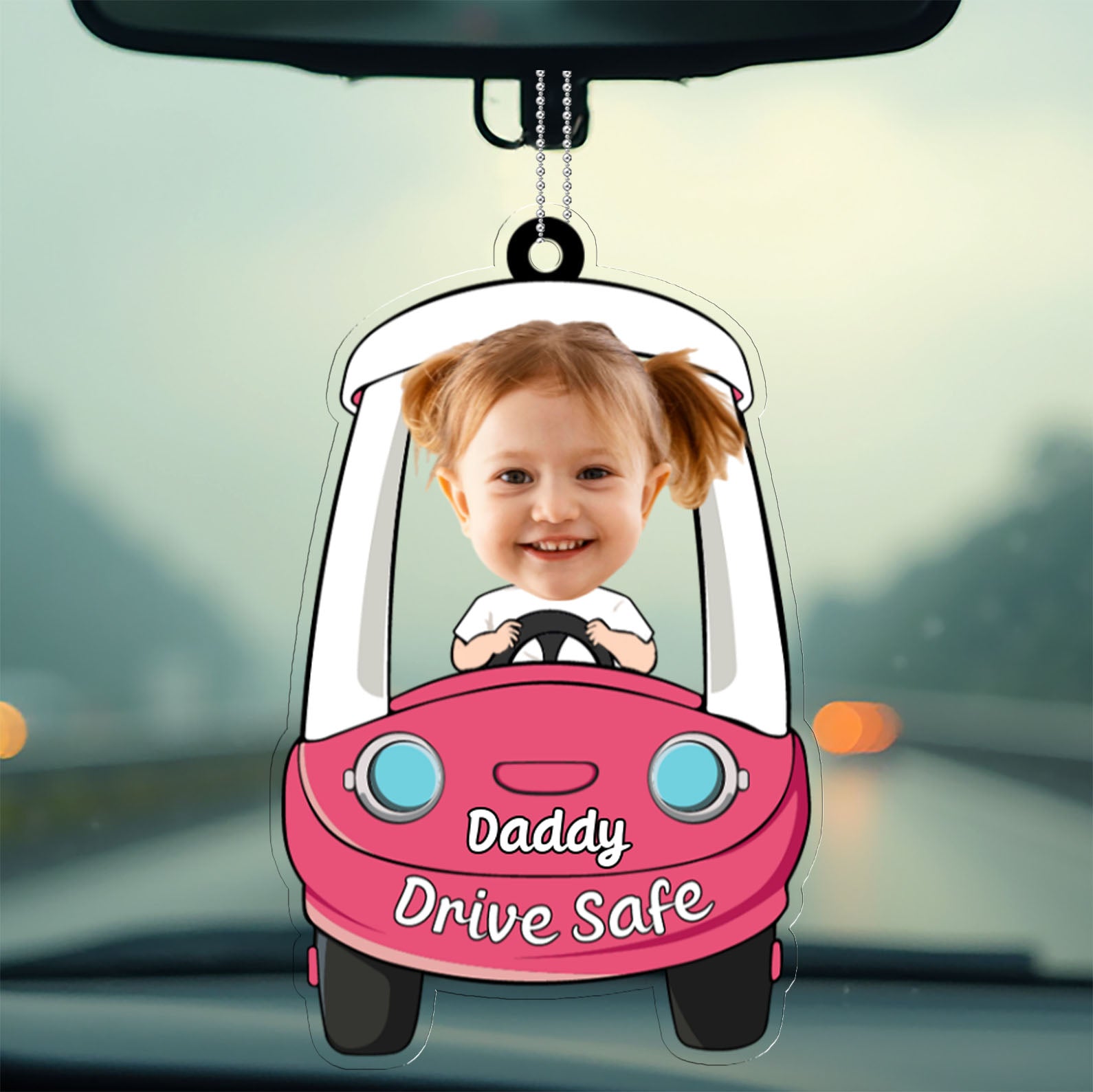 Personalized Custom Kid Photo Car Decor, Custom Acrylic Car Hanger, Special Gift for Father's Day, Gift for Dad, Gift for Husband 682290