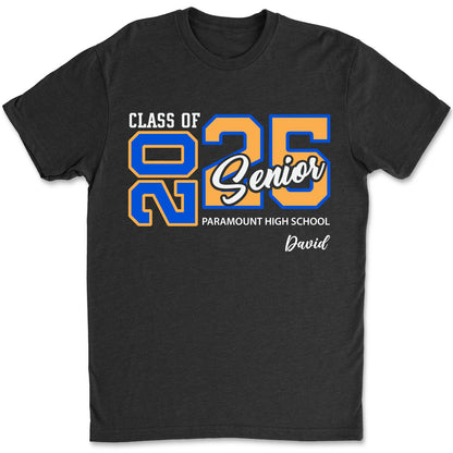 Custom Class of Senior 2025, Personalized Custom Name Shirt, Graduation Shirt Dark 682292