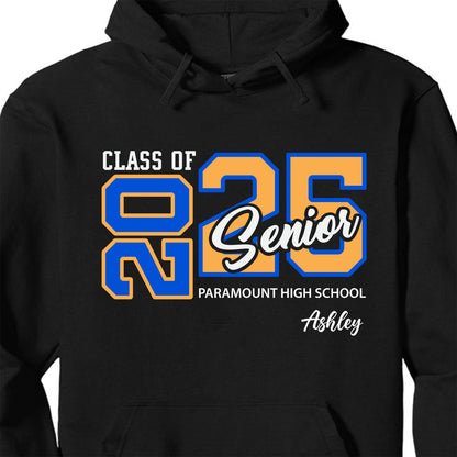 Custom Class of Senior 2025, Personalized Custom Name Shirt, Graduation Shirt Dark 682292