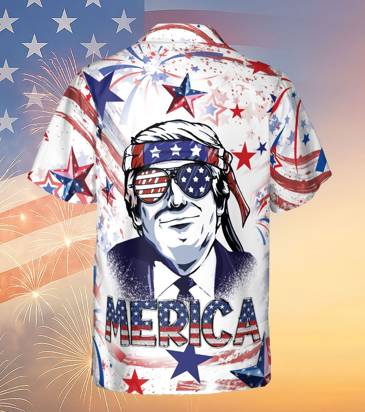 No More Bullsh*t Trump Make 4th of July Great Again Hawaiian Shirt | Patriotic America Independence Day Hawaiian Shirt 682301 - GOP