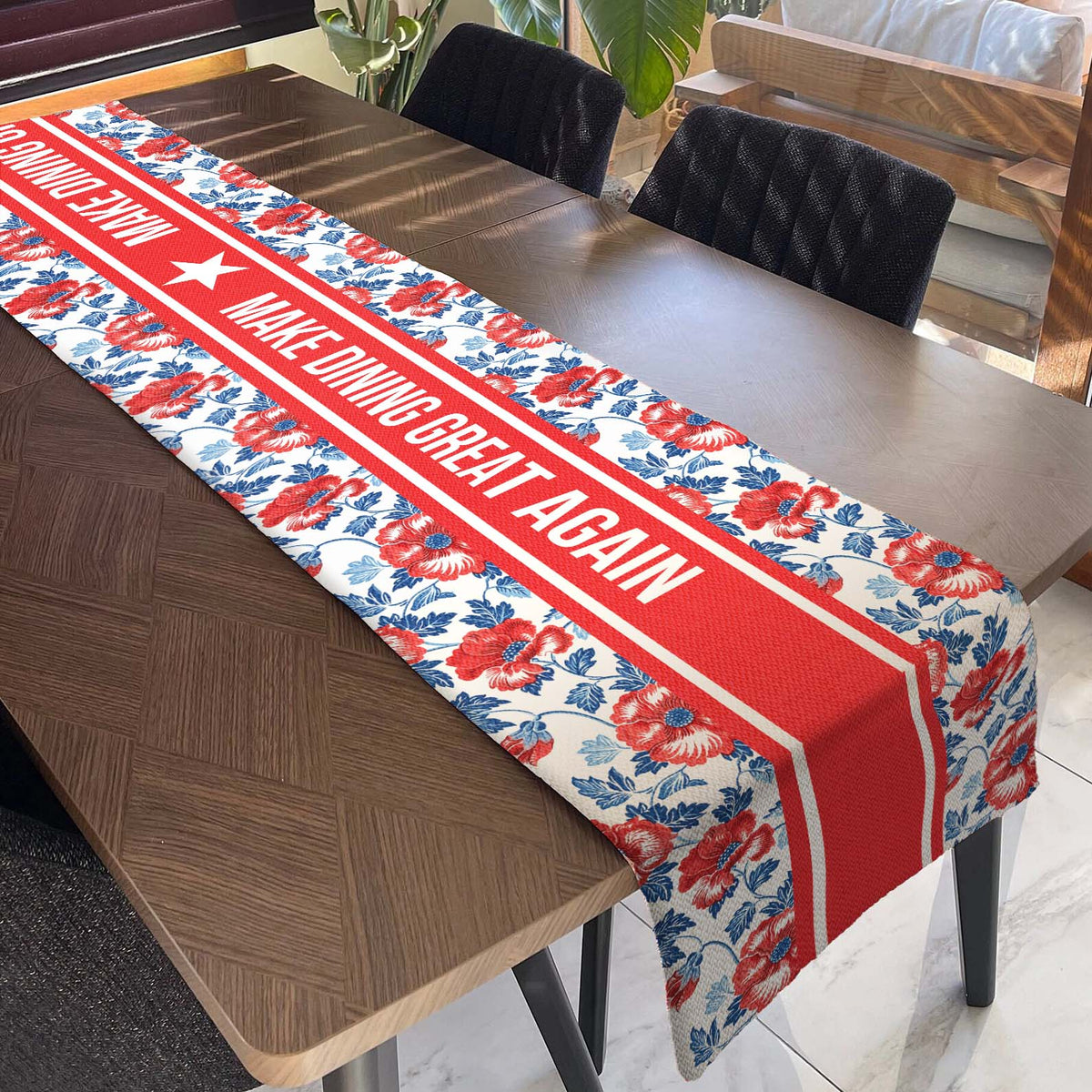 Personalized Custom Text Table Runner, Trump 4th of July Table Runner for Kitchen 682326
