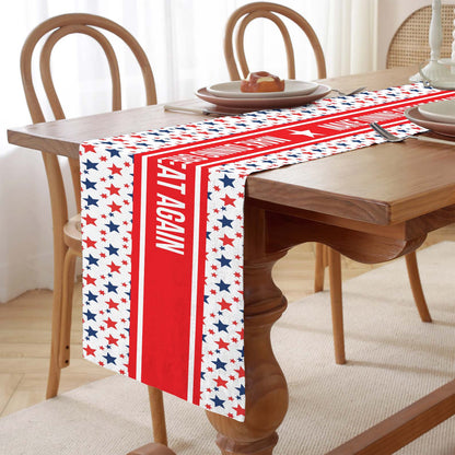 Personalized Custom Text Table Runner, Trump 4th of July Table Runner for Kitchen 682326