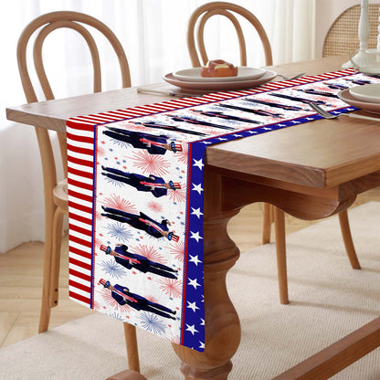 Dancing Trump Patriotic Table Runner, Trump 4th of July Table Runner for Kitchen 682333 - GOP