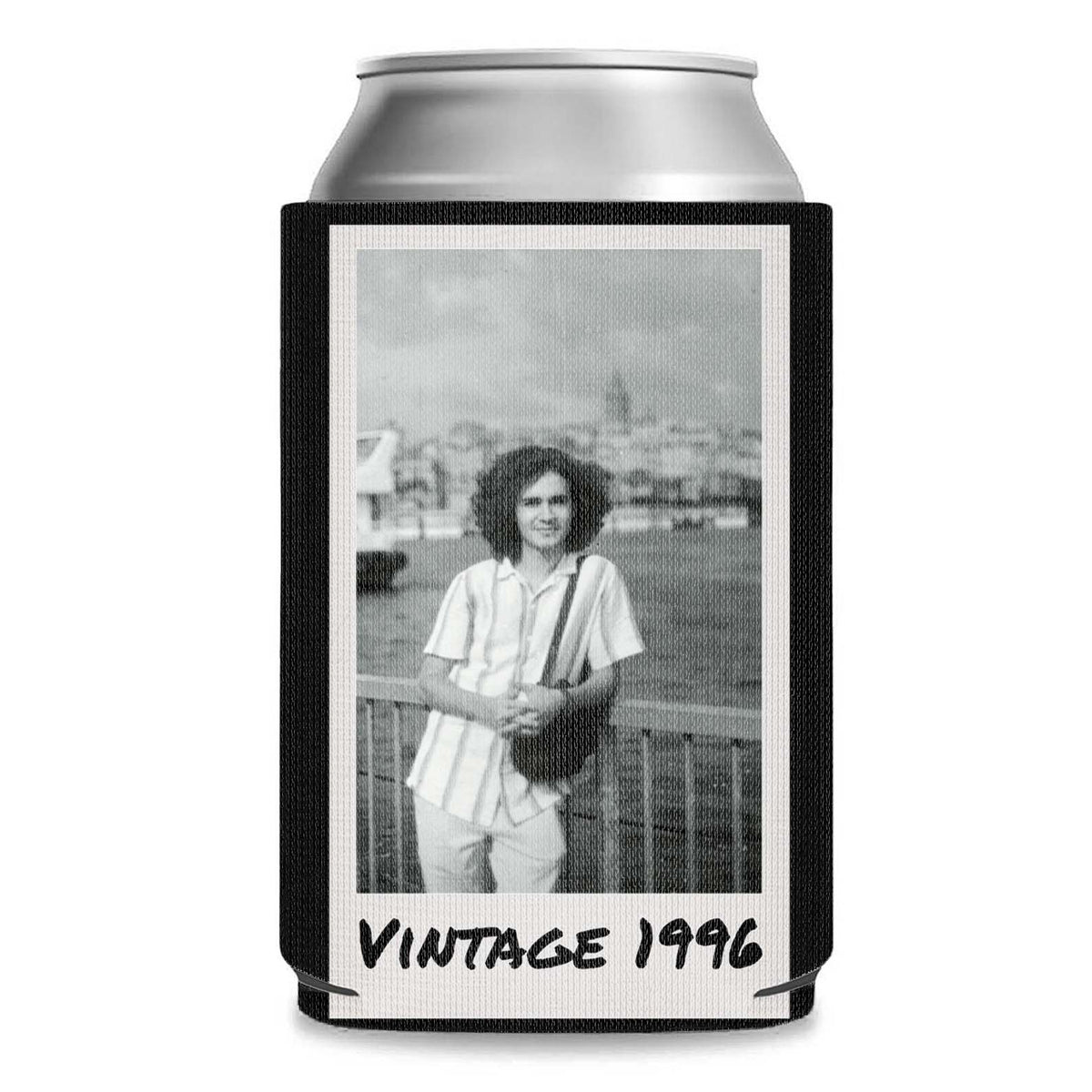 Personalized Insulated Can Cooler | Custom Vintage Year and Text Can Sleeve | Funny Milestone Birthday Favor | Can Holder Gift for Him Her | 682409