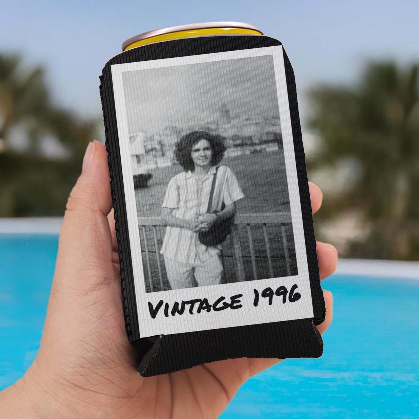 Personalized Insulated Can Cooler | Custom Vintage Year and Text Can Sleeve | Funny Milestone Birthday Favor | Can Holder Gift for Him Her | 682409