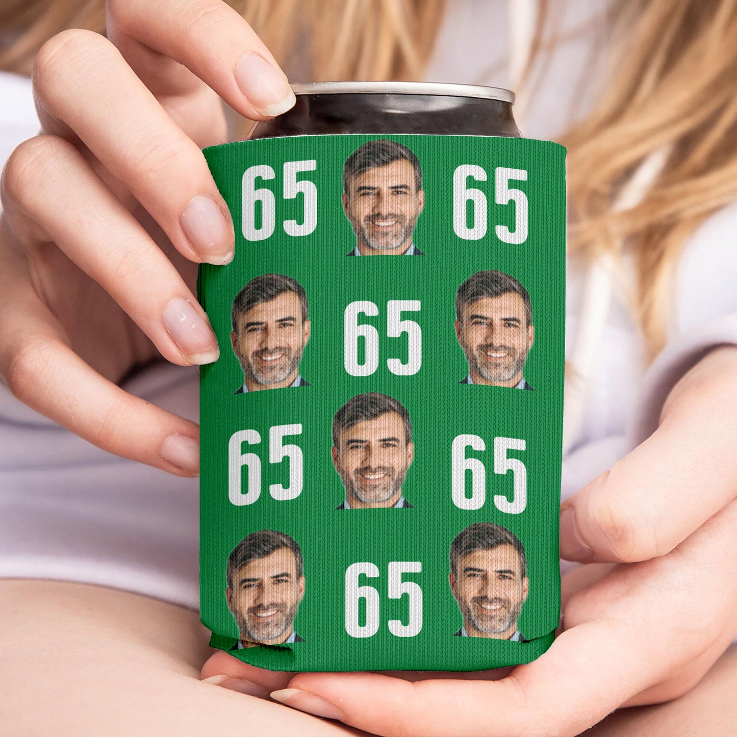 Personalized Portrait Photo Can Cooler | Custom Photo Face Can Holder | Gift for Family | Father's Day, Mother's Day Gift 682411