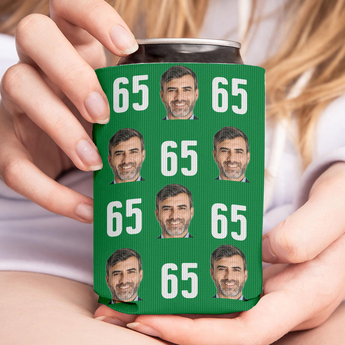 Personalized Portrait Photo Can Cooler | Custom Photo Face Can Holder | Gift for Family | Father's Day, Mother's Day Gift 682411