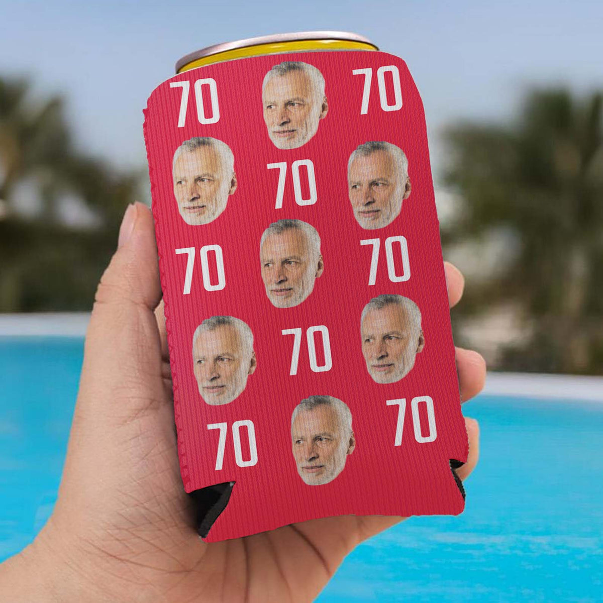 Personalized Portrait Photo Can Cooler | Custom Photo Face Can Holder | Gift for Family | Father's Day, Mother's Day Gift 682411