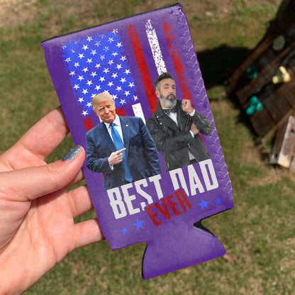 Best Dad Ever Can Cooler | Personalized Trump Drink Holder for Dad | Unique Father’s Day Gift from Kids | MAGA Gift for Dad Papa Grandpa 682457 - GOP