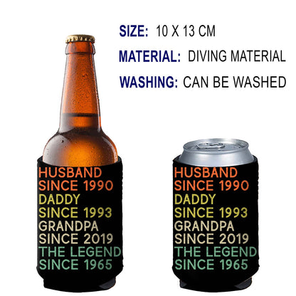 Personalized Text and Title Can Cooler | Custom Title and Date Can Holder | Gift for Family | Father's Day Gift 682471