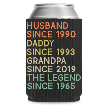 Personalized Text and Title Can Cooler | Custom Title and Date Can Holder | Gift for Family | Father's Day Gift 682471