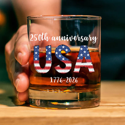 Happy 250 Years Birthday USA Glass | America Anniversary | 4th of July Glass | Independence Day Whiskey Glass Beer Glass 682482