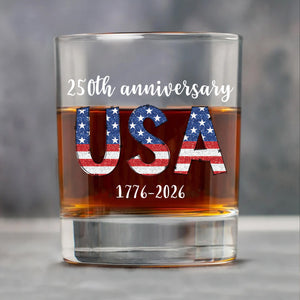 Happy 250 Years Birthday USA Glass | America Anniversary | 4th of July Glass | Independence Day Whiskey Glass Beer Glass 682482