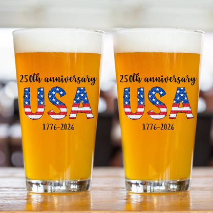 Happy 250 Years Birthday USA Glass | America Anniversary | 4th of July Glass | Independence Day Whiskey Glass Beer Glass 682482