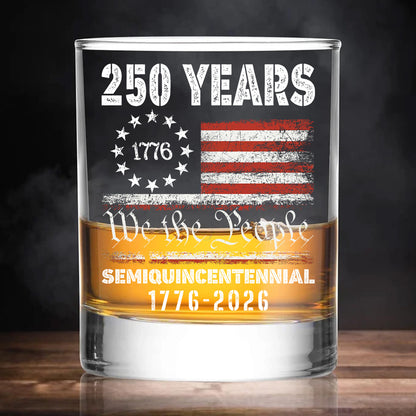1776 We The People 250 Years Semiquincentennial Glass | Happy 250th Birthday USA | Independence Day Whiskey Glass Beer Glass 682484