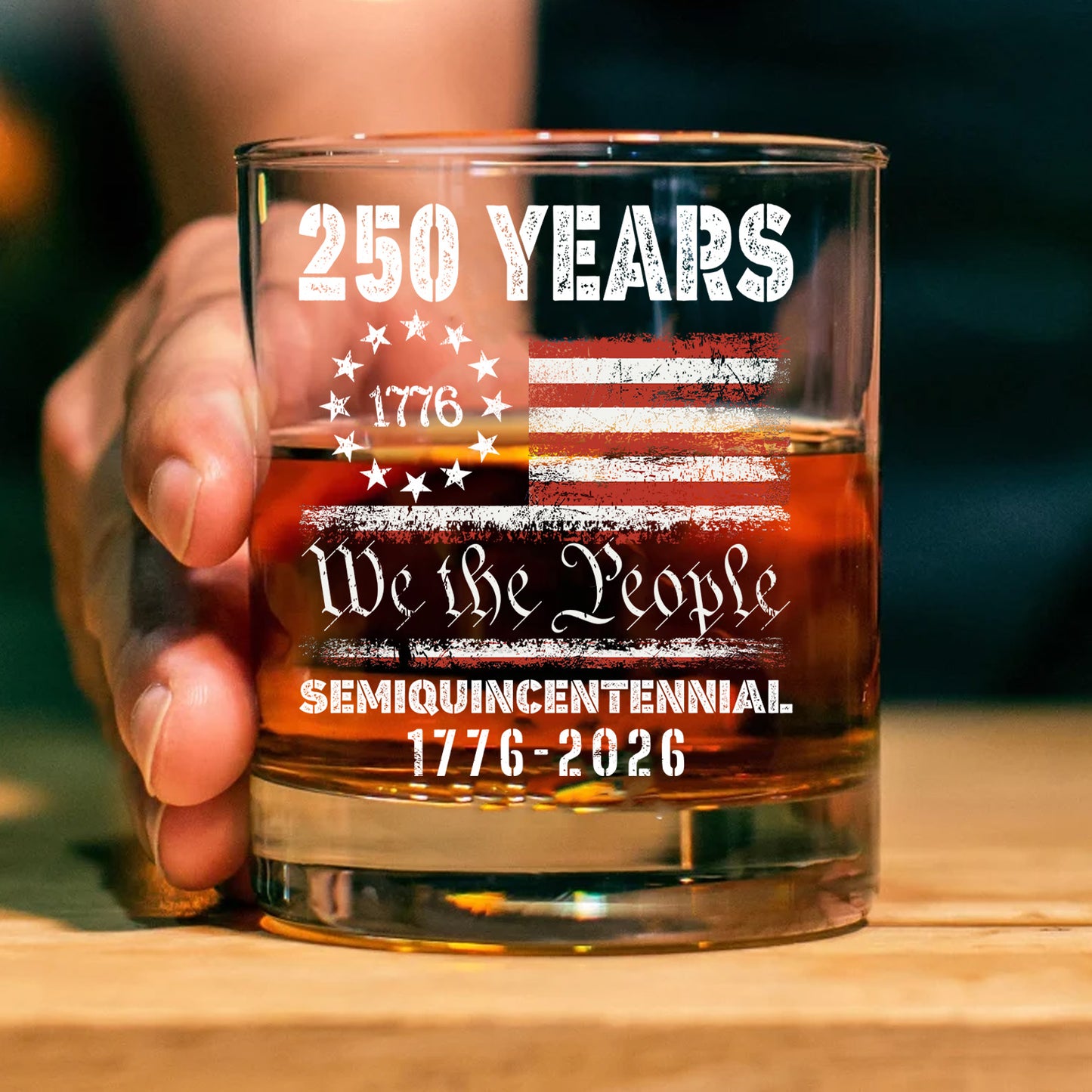 1776 We The People 250 Years Semiquincentennial Glass | Happy 250th Birthday USA | Independence Day Whiskey Glass Beer Glass 682484