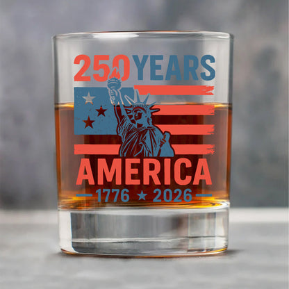 250 Years USA 1776-2026 Glass | Happy 250th Birthday USA Glass | America 250th Anniversary | Independence Day Whiskey Glass Beer Glass 682492