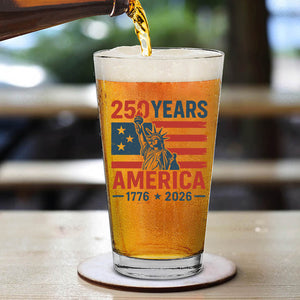 250 Years USA 1776-2026 Glass | Happy 250th Birthday USA Glass | America 250th Anniversary | Independence Day Whiskey Glass Beer Glass 682492