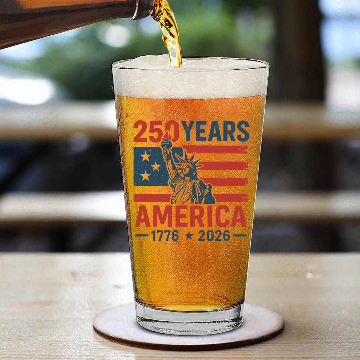 250 Years USA 1776-2026 Glass | Happy 250th Birthday USA Glass | America 250th Anniversary | Independence Day Whiskey Glass Beer Glass 682492