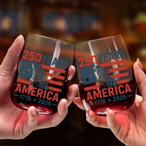 250 Years USA 1776-2026 Wine Glass | Happy 250th Birthday USA Wine Glass | America 250th Anniversary | Independence Day Wine Glass 682492