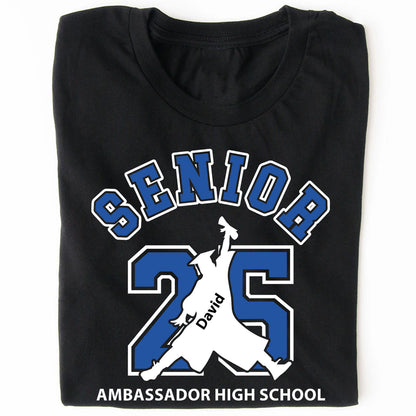 Custom Senior 25 Shirt, Personalized Custom Name Graduation Shirt, Graduation 2025 Gift Shirt Dark 682630