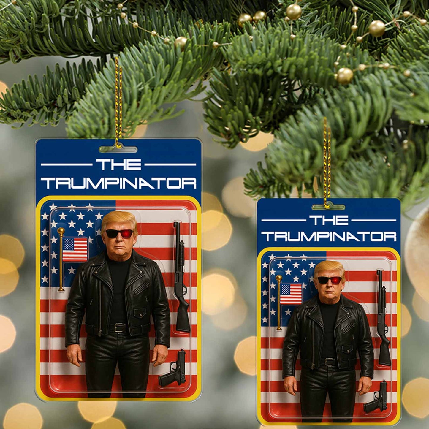 The Trumpinator 2D Acrylic Ornament, MAGA Ornament, Perfect for Car & Christmas Tree Decor 682656 - GOP