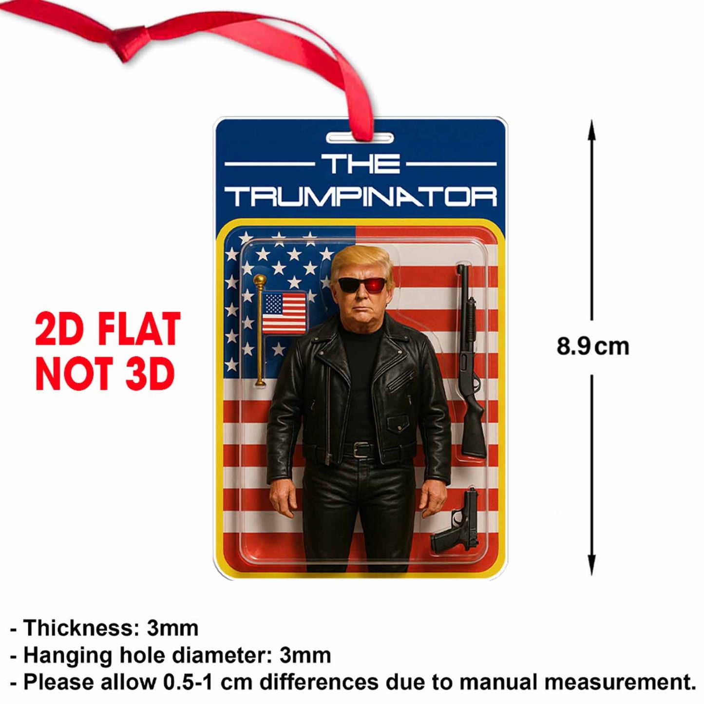 The Trumpinator 2D Acrylic Ornament, MAGA Ornament, Perfect for Car & Christmas Tree Decor 682656 - GOP