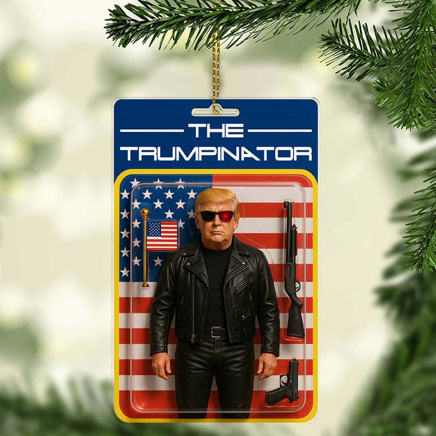 The Trumpinator 2D Acrylic Ornament, MAGA Ornament, Perfect for Car & Christmas Tree Decor 682656 - GOP