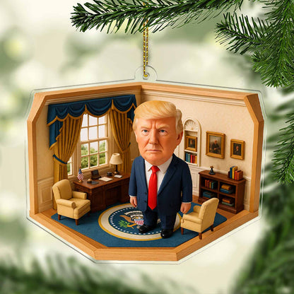 President Trump In The Oval Office 2D Acrylic Ornament, MAGA Ornament, Perfect for Car & Christmas Tree Decor 682657 - GOP