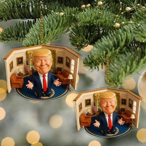 President Trump Oval Office 2D Acrylic Ornament, MAGA Ornament, Perfect for Car & Christmas Tree Decor 682658 - GOP