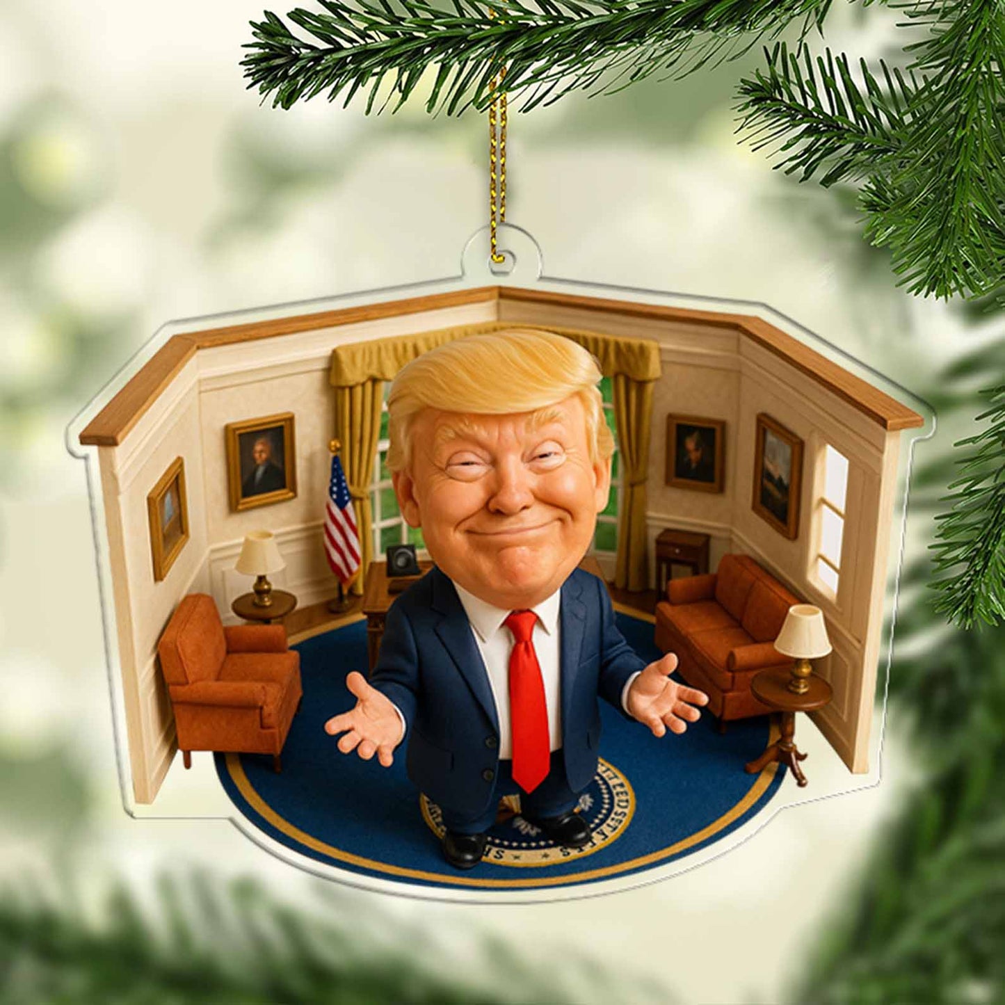 President Trump Oval Office 2D Acrylic Ornament, MAGA Ornament, Perfect for Car & Christmas Tree Decor 682658 - GOP