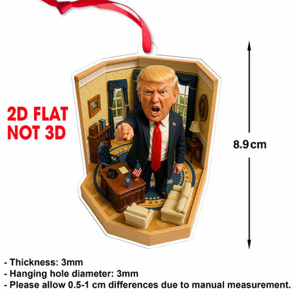 President Trump Command Pose in Oval Office 2D Acrylic Ornament, MAGA Ornament, Perfect for Car & Christmas Tree Decor 682660 - GOP