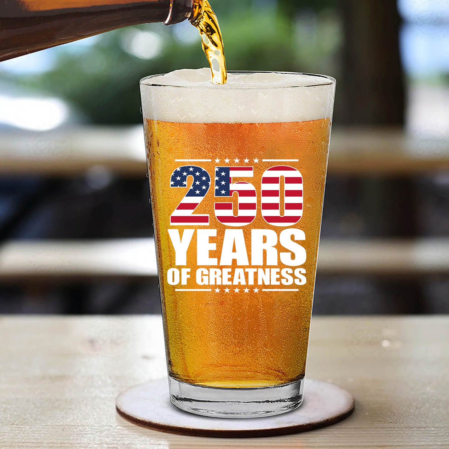 250 Years Of Greatness Glass| America 250 Anniversary | Happy 250th Birthday USA | Patriotic 4th Of July Whiskey Glass Beer Glass 682670