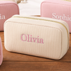 Embroidered Corduroy Makeup Bag | Personalized Embroidered Cosmetic Bag | Monogram Toiletry Makeup Bag 683745