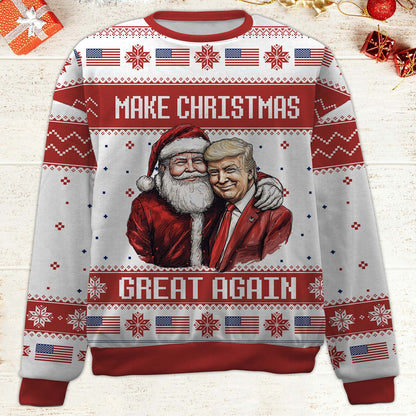 Santa's Favorite President Ugly Sweater, Funny Trump Santa Christmas All-Over-Printed Sweatshirt, Republican Gift 682804- GOP