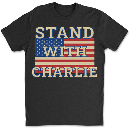 Stand With Charlie Kirk Memorial Shirt, Free Speech Support Tee, Vintage College Style Political Shirt, America Freedom 682826