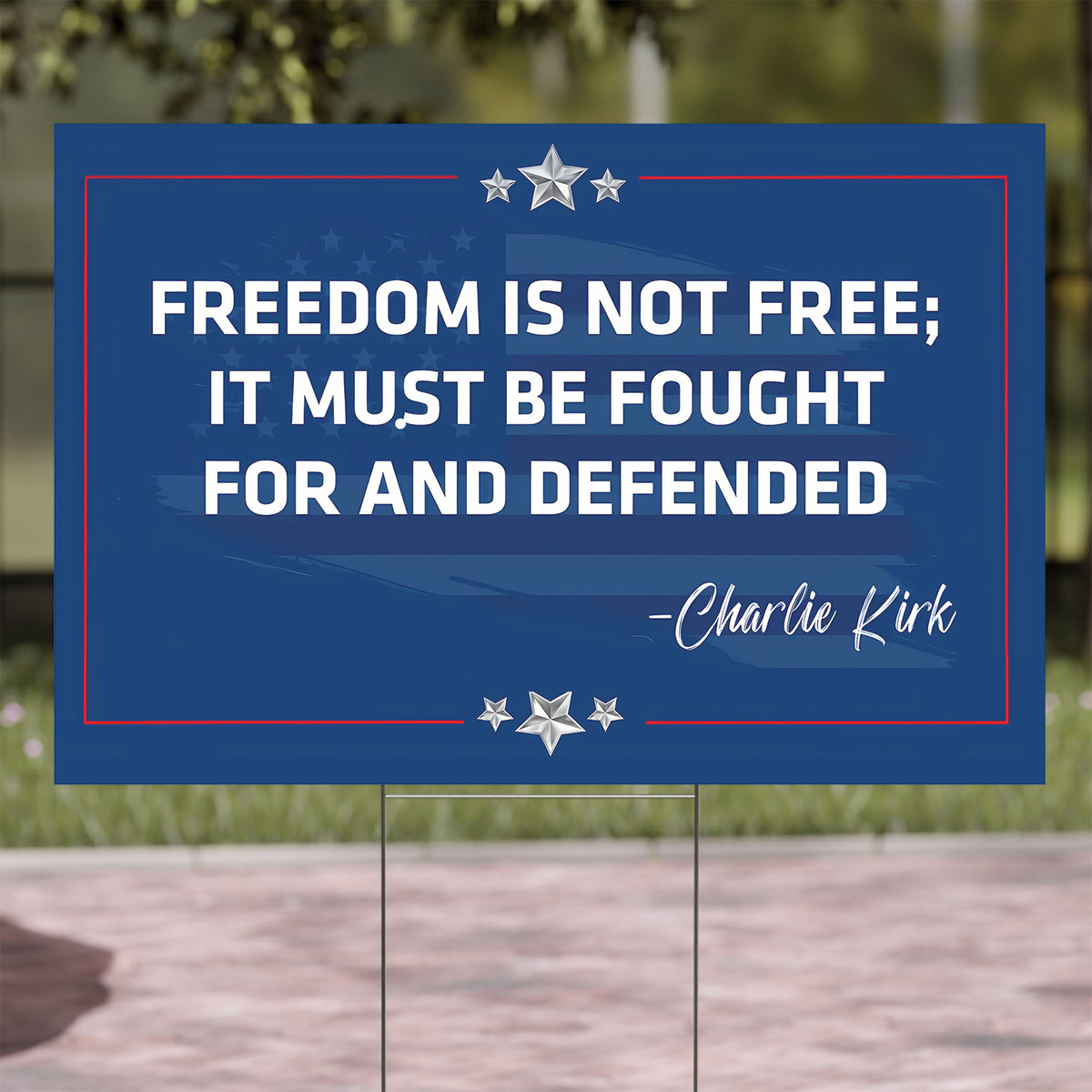 Charlie Kirk Inspired Yard Sign | Justice For Charlie | Charlie Kirk Patriotic Yard Sign, Garden Sign 682847