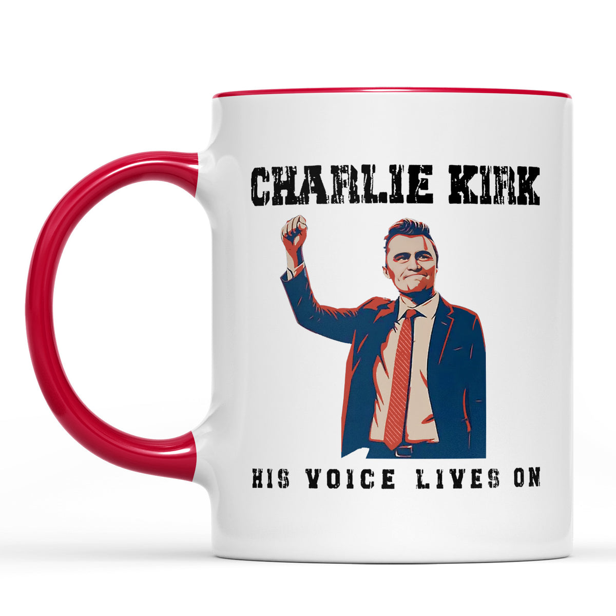 Charlie Kirk His Voice Lives On Mug, Conservative Tribute Gift, Pray for Charlie Kirk 682850