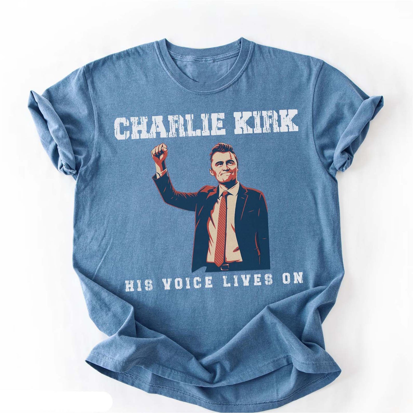 Charlie Kirk His Voice Lives On Shirt, Patriotic Charlie Kirk T-Shirt, Charlie Kirk Assassination Shirt, Political Awareness 682850
