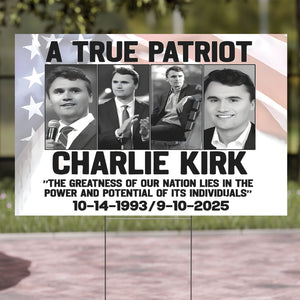 Charlie Kirk Farewell Yard Sign | Justice For Charlie | Charlie Kirk Patriotic Yard Sign, Garden Sign 682851