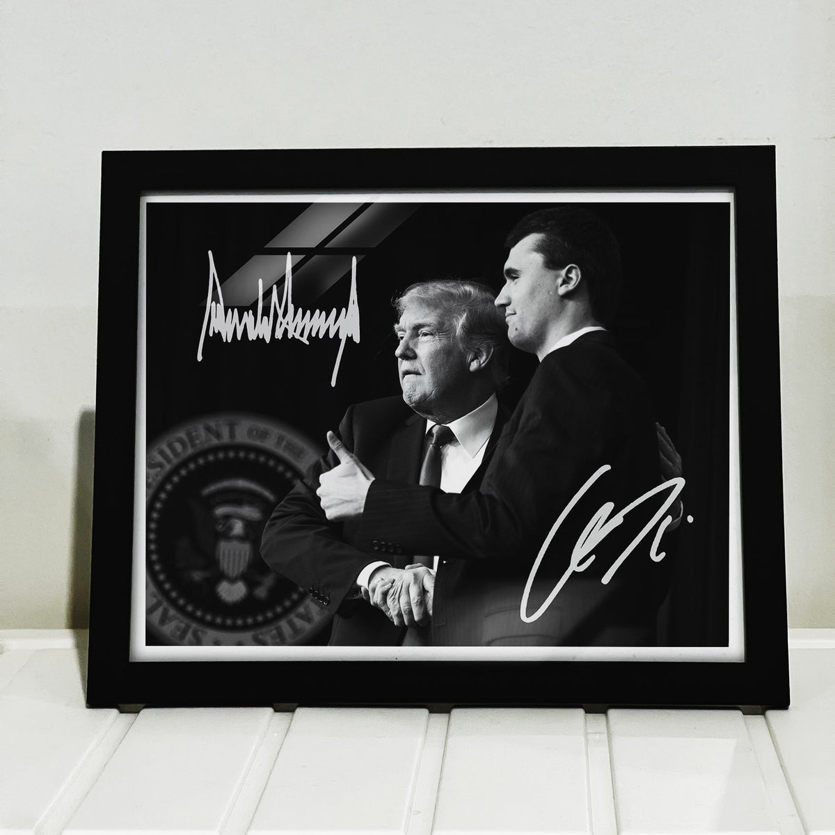 Charlie Kirk Autographed Signed Picture Frame | Donald Trump MAGA Free Speech Signature Frame | Political Picture Frame 682869