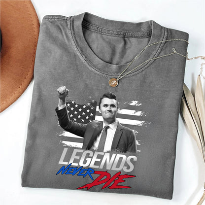 Charlie Kirk Legends Never Die, Charlie Kirk Memorial Comfort Colors Shirt, Pray For Charlie Kirk, Justice for Charlie Kirk 682897