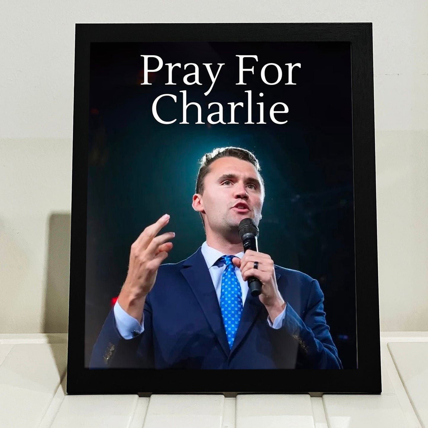 Charlie Kirk Memorial Picture Frame | Pray For Charlie | Charlie Kirk Free Speech Hero | Political Picture Frame 682900